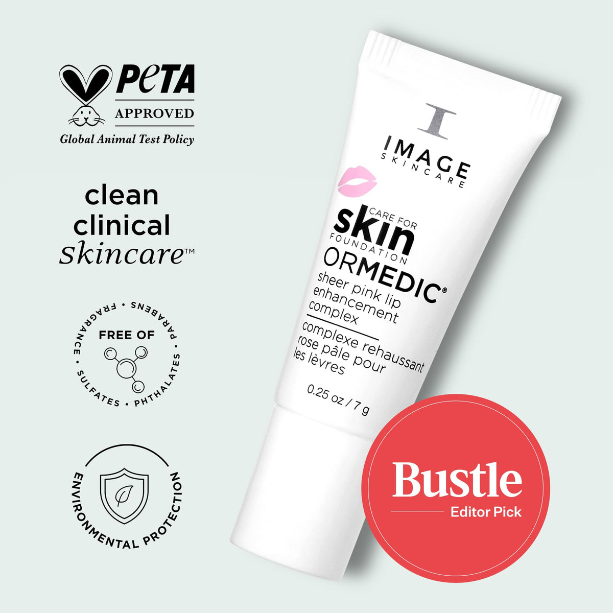 IMAGE Skincare, ORMEDIC pH Balancing Lip Enhancement Complex, with Avocado Oil & Vitamin E for Deep Hydration, Sheer Pink, 0.25 fl oz
