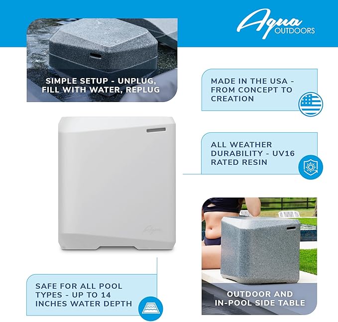 Aqua Outdoors in-Pool Side Table Large for 10-14 in. of Water (Coral Reef)