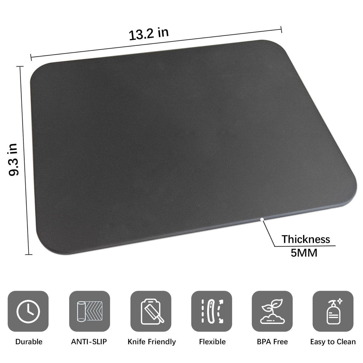 ZVP Thick TPU Cutting Boards for Kitchen, Rubber Flexible Cutting Board Mats, Nonslip Silicone Chopping Mats Foldable BPA Free Knife Friendly Non-Toxic Dishwasher Safe