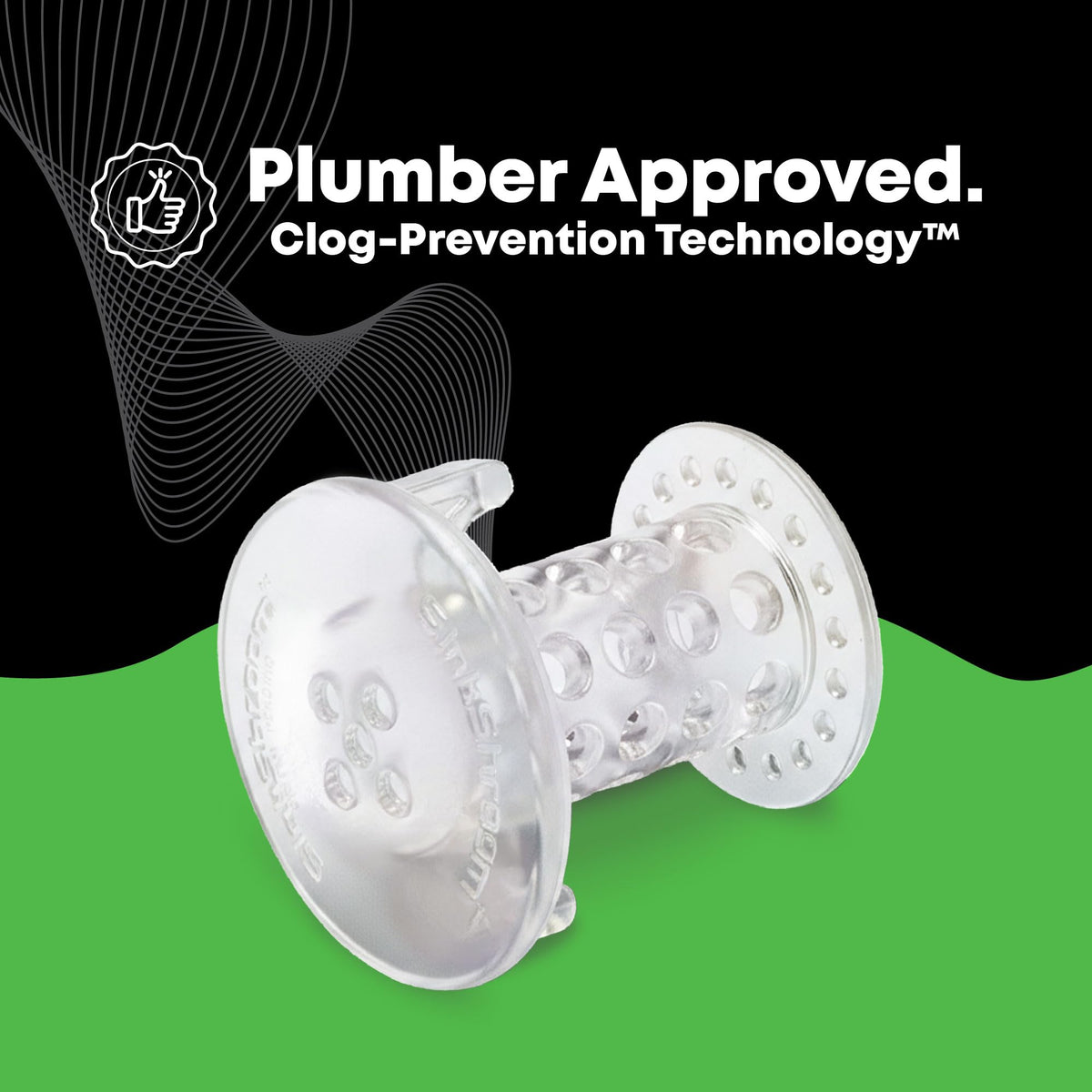 SinkShroom SSCLE988 The Revolutionary Sink Drain Protector Hair Catcher/Strainer/Snare, Clear