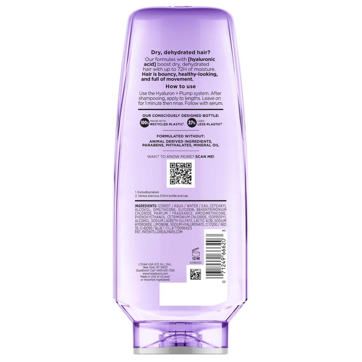L'Oreal Paris Elvive Hyaluron Plump Conditioner, 12.6 Fl Oz