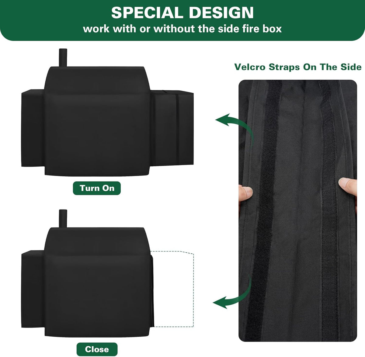 Grill Cover Fits for Char-Griller Outlaw 3724, E2137, Pro Deluxe 2735 Grill, Expandable BBQ Grill Cover 600D Heavy Duty Charcoal Grill Cover Waterproof Outdoor Grilling Cover, Model 3737