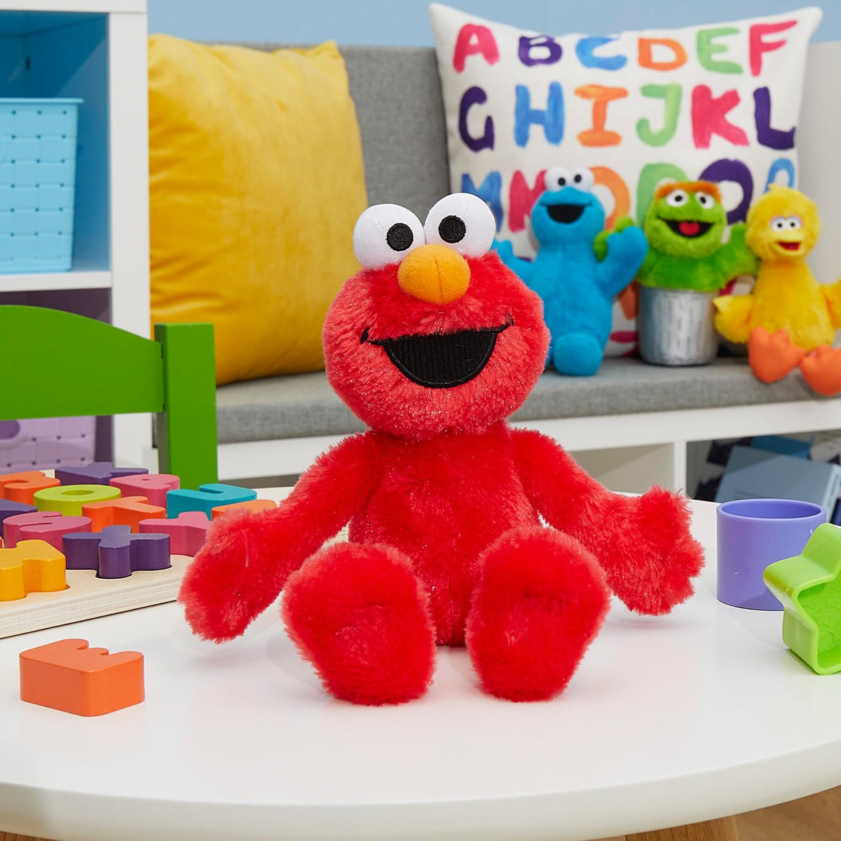 Sesame Street Friends Elmo and Abby Cadabby 8-inch 2-piece Sustainable Plush Stuffed Animals Set, Kids Toys for Ages 18 Month by Just Play