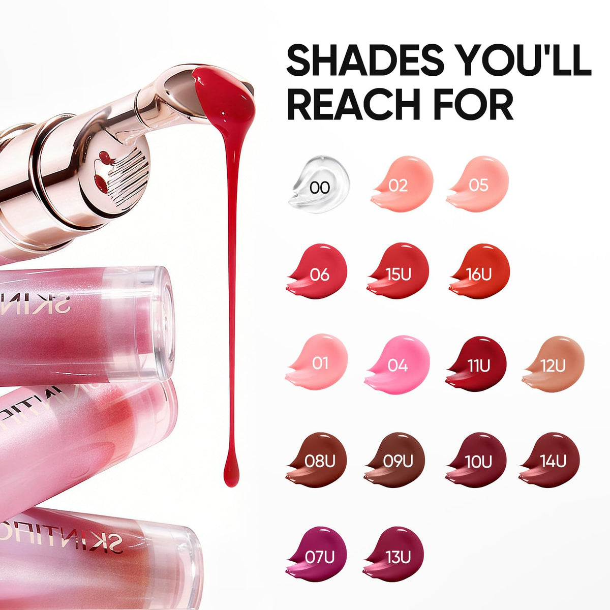SKINTIFIC Brightening Lip Serum, Hydrating, Plumping & Glossing