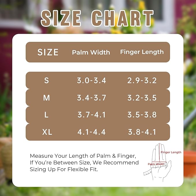 HANDLANDY Long Gardening Gloves for Men & Women, Cowhide Leather Rose Pruning Gloves, Breathable Thorn Proof Gauntlet Glove (Brown-Cowhide, S)