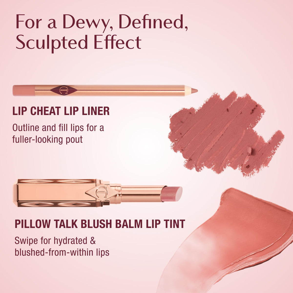 Charlotte Tilbury Pillow Talk Blush Balm Lip Tint - Buildable Sheer Tint