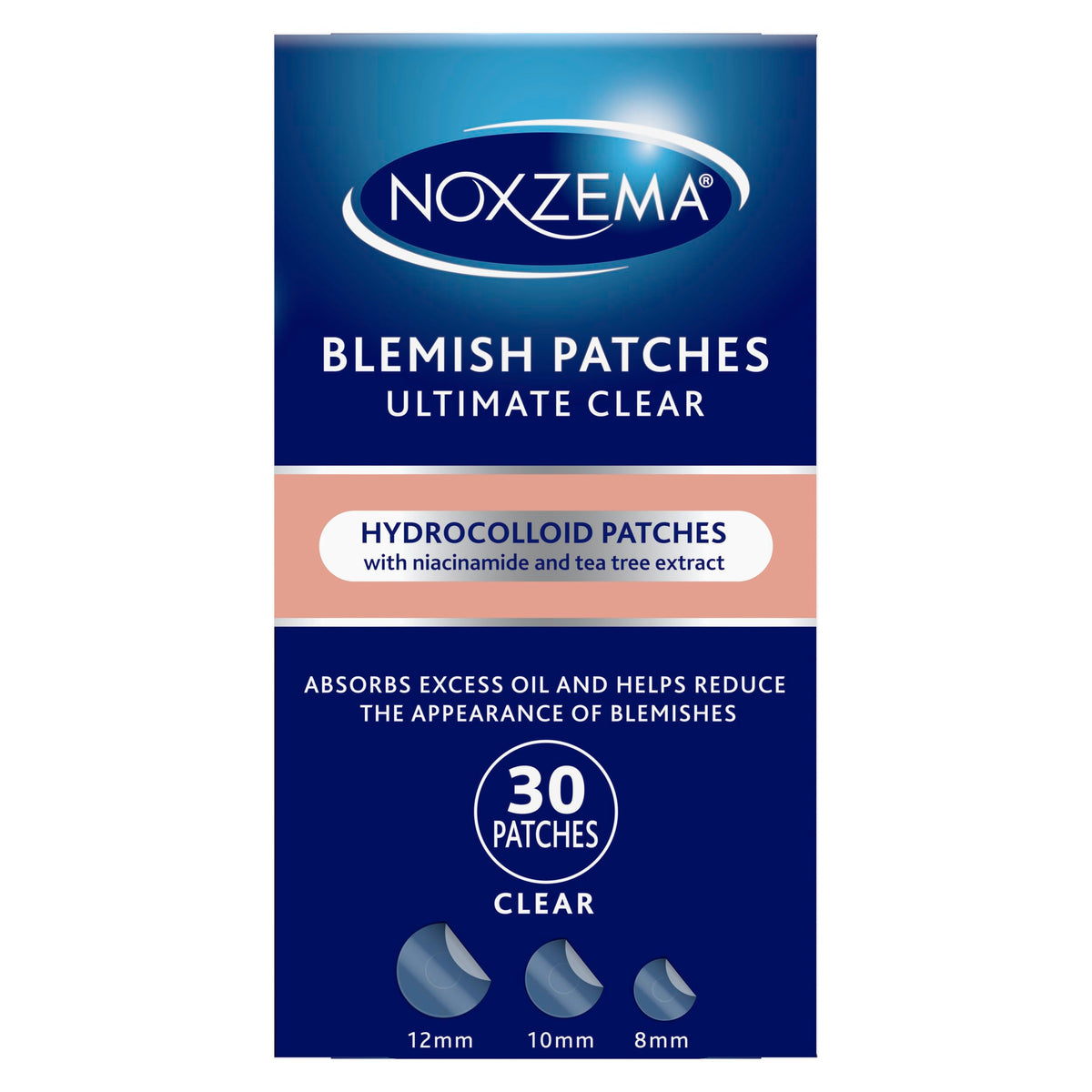 Noxzema Hydrocolloid Pimple Patches with Niacinamide & Tea Tree Extract, Acne Treatment for Face Blemishes, Absorbs Oil & Reduces Breakouts, Dermatologist Tested, 30 Count