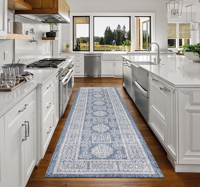 Keen Home Design Terrace Outdoor Runner Rug - 2x10 Washable Indoor/Outdoor Rug for Patio, Kitchen, Balcony, Beach, Garden, Deck and Porch, Size: 2'2"x9'11"
