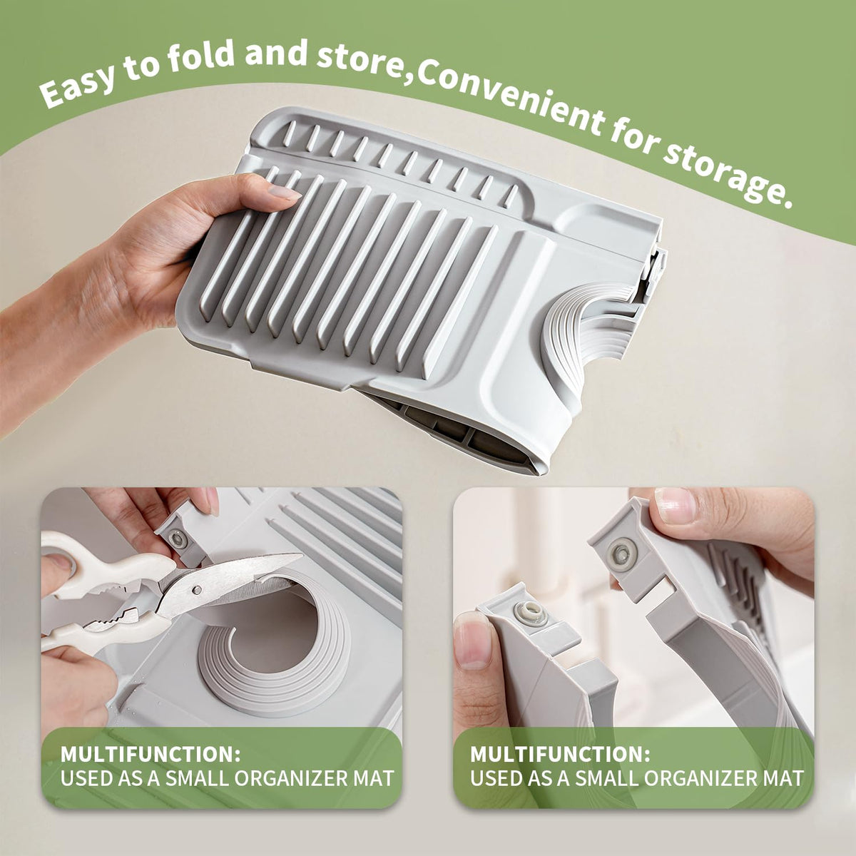 SOCORIA 24 Inch Longer Silicone Faucet Mat, 7°Slope Fast Self-draining
