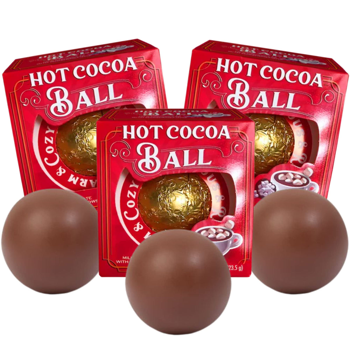 Needzo Christmas Hot Chocolate Melting Balls, Stocking Stuffers Pack of 3