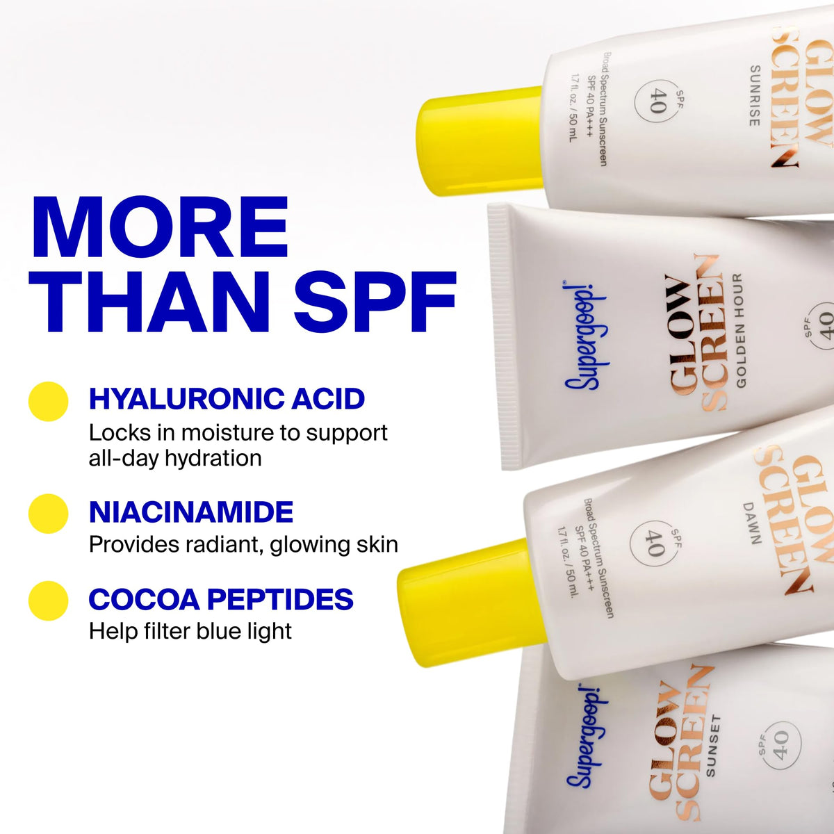 Supergoop! Glowscreen (SPF 40) - 2.5 fl oz - Glowy Primer + Broad Spectrum Tinted Sunscreen - Helps Filter Blue Light - Hydration - Hyaluronic Acid & Vitamin B5