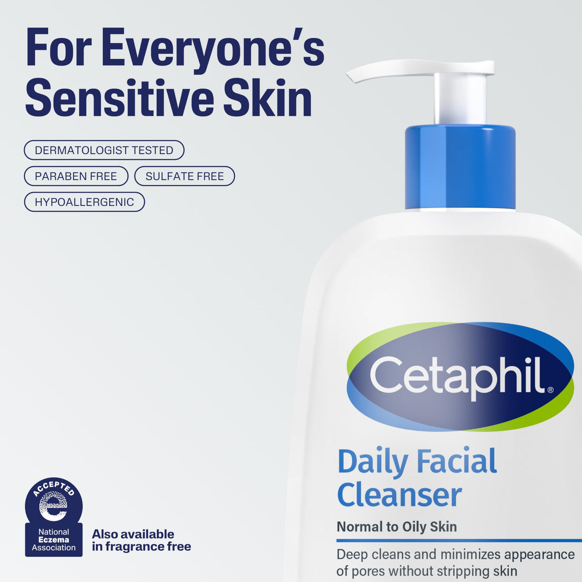 Cetaphil Daily Facial Cleanser Sensitive & Oily Skin, 20 oz