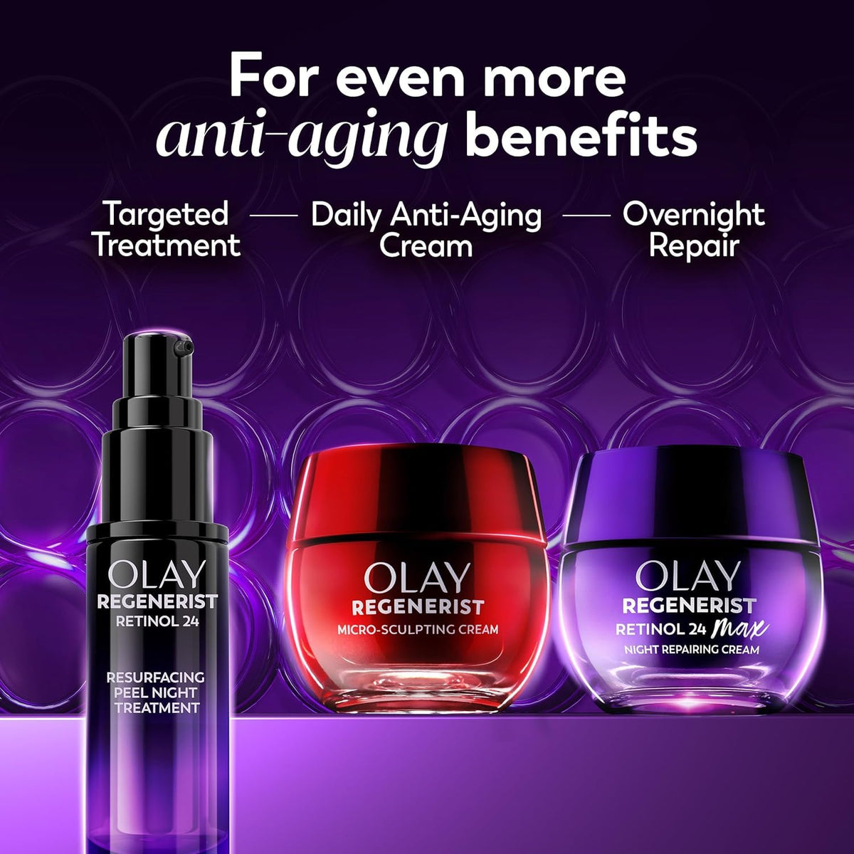 Olay Retinol Night Cream for Women, MAX, Anti-Aging Face Moisturizer, Fragrance-Free, Non Greasy - Anti-Wrinkle, Smooth Fine Lines, Hydrating Skin Care - Triple Collagen Cream, Niacinamide, 1.7oz