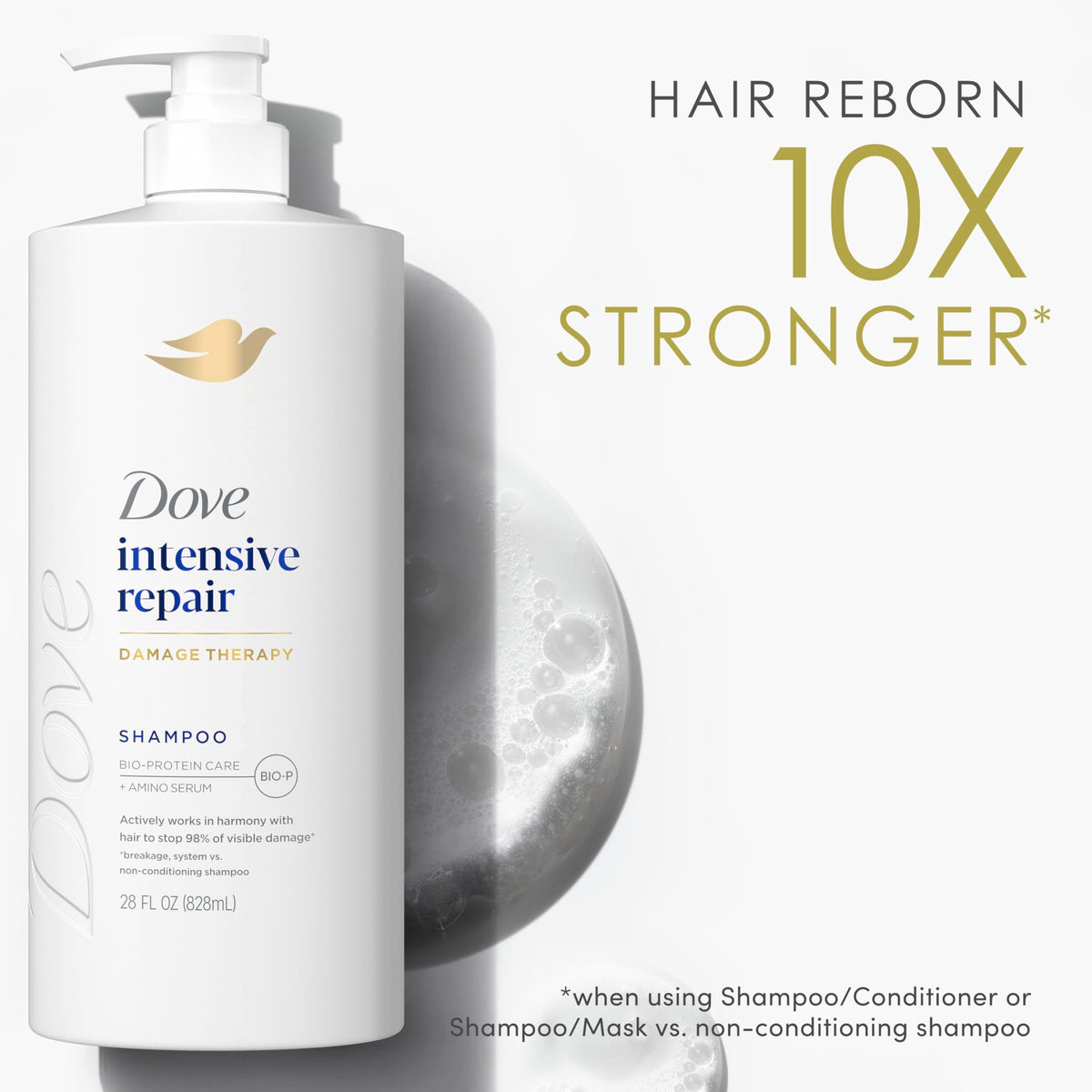 Dove Shampoo Intensive Repair for Damaged Hair with Bio-Protein, 28 Fl Oz