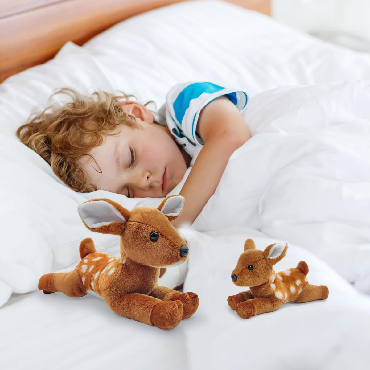 Hideekoog Deer Stuffed Animal for Kids,8 inch Realistic Animal Plush Toy,Plush Gift for Boys Girls Birthday (S-Deer)