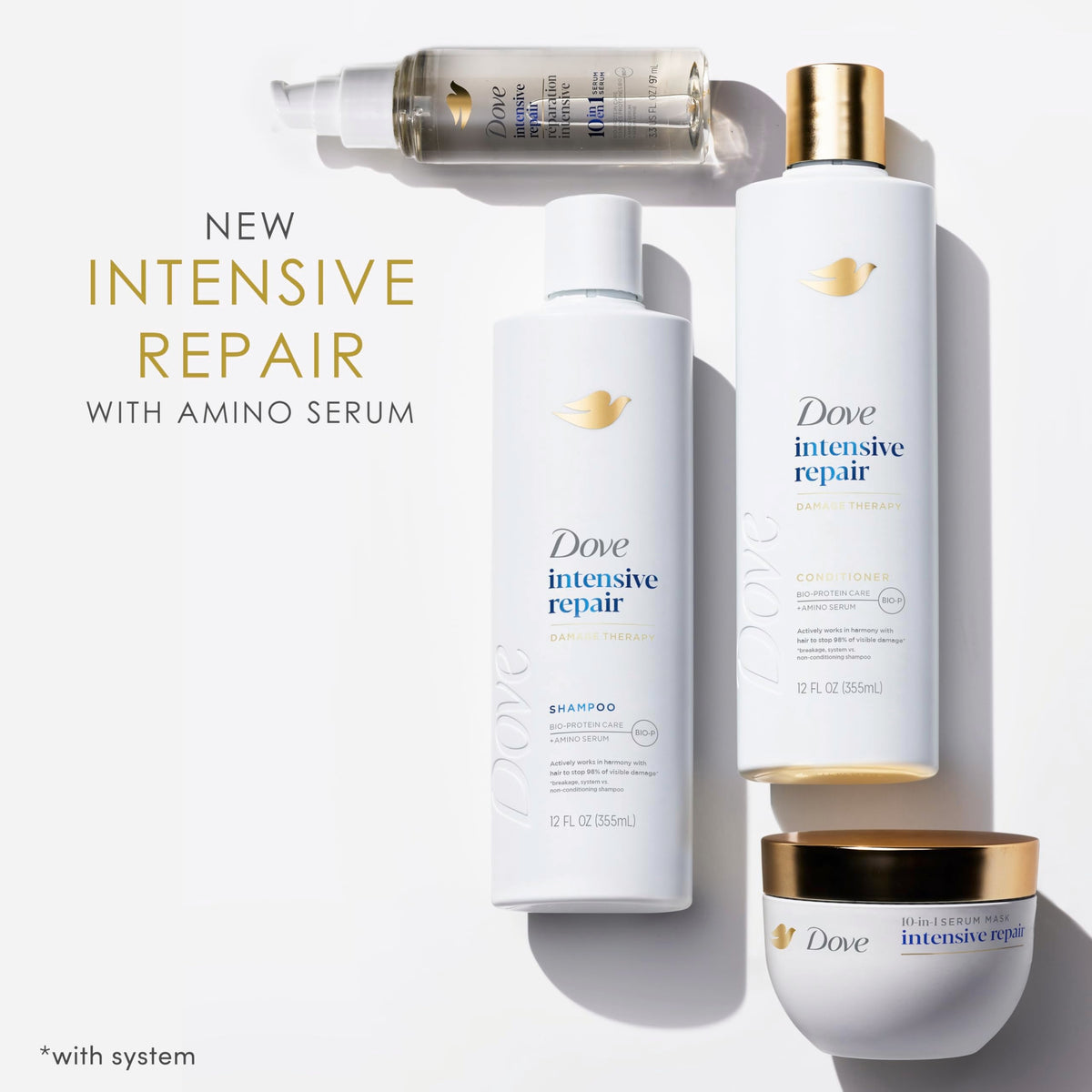 Dove Intensive Repair Shampoo for Damaged Hair & Breakage 12oz 4ct