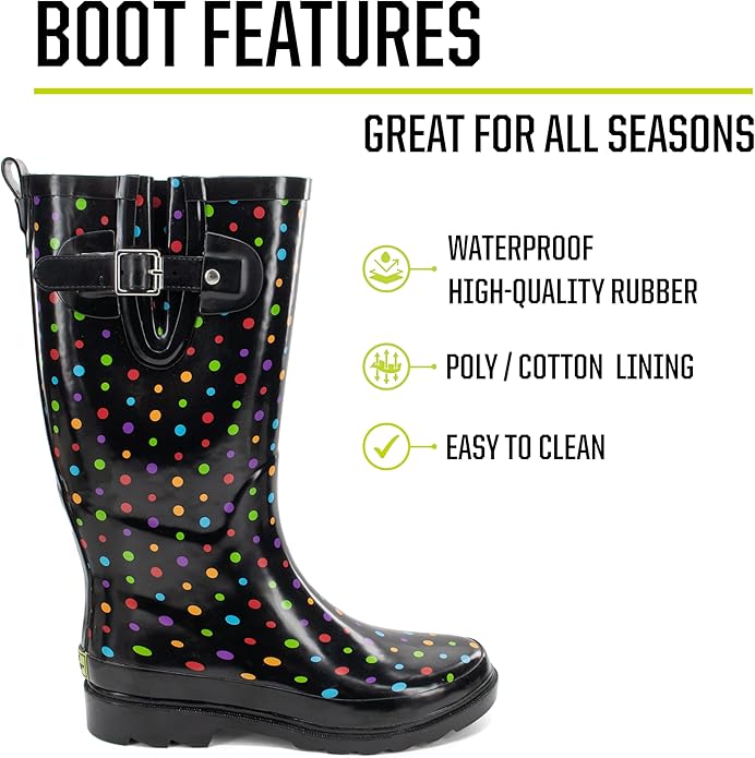 Western Chief Women's Tall Waterproof Rain Boot Outdoor Garden Shoes