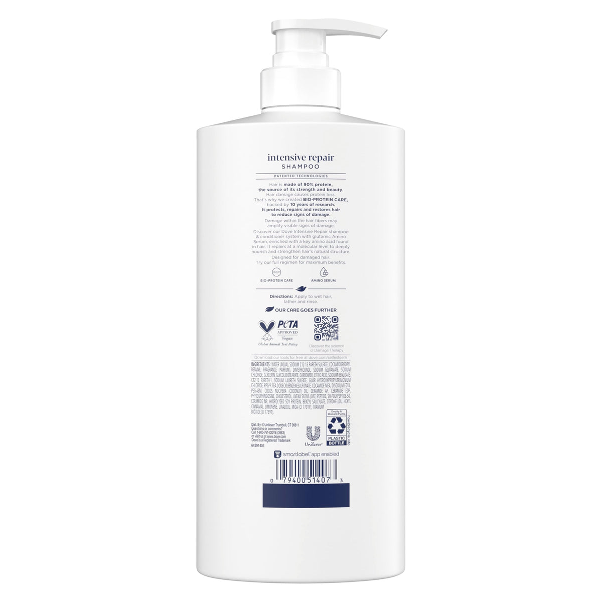 Dove Shampoo Intensive Repair for Damaged Hair with Bio-Protein, 28 Fl Oz