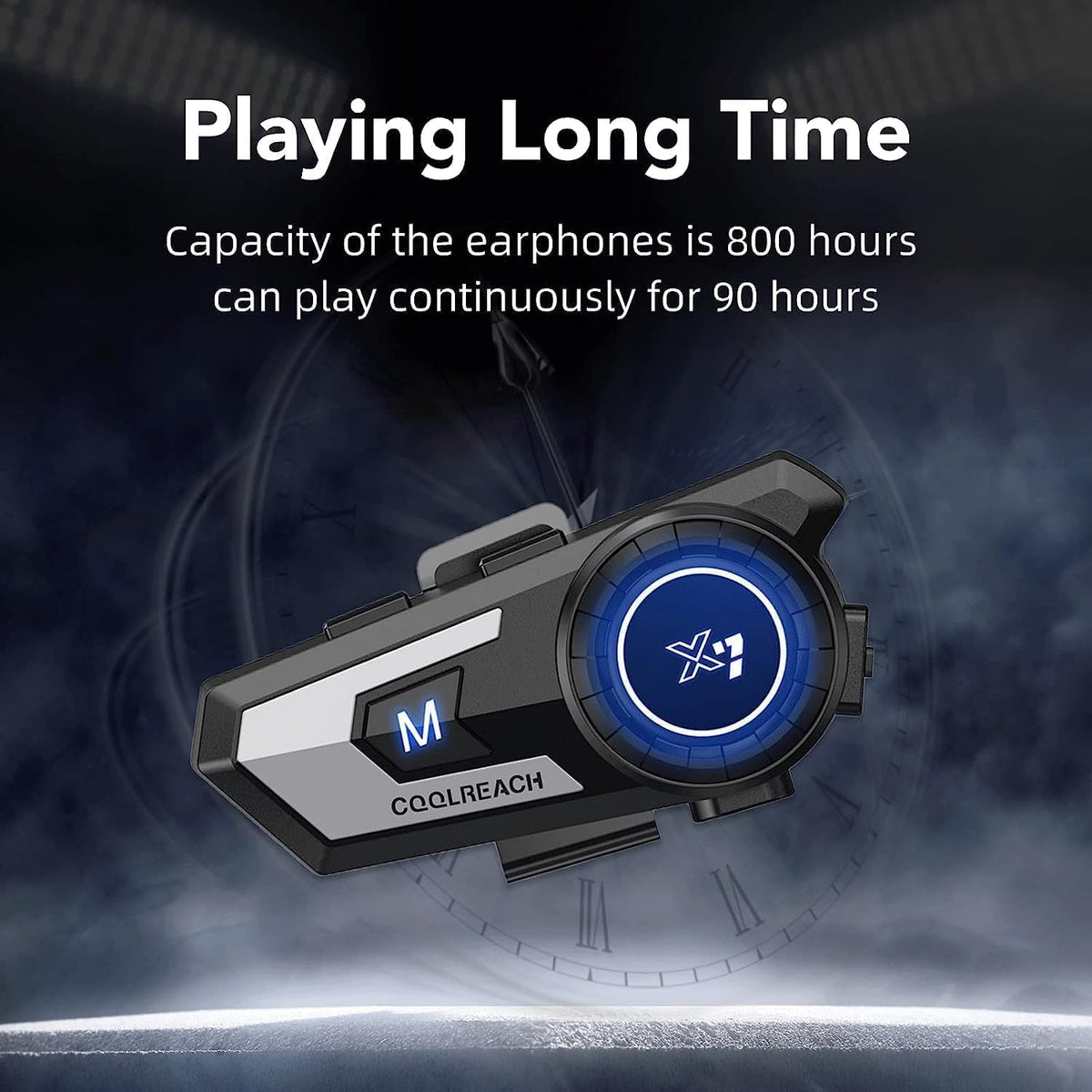 Motorcycle Helmet Bluetooth Headset,Sking Earphone,CVC Noise Cancellation Stereo Music Automatic answering,90 Hours Playing time High Sound Bluetooth Motorcycle Helmet Ultra-Thin