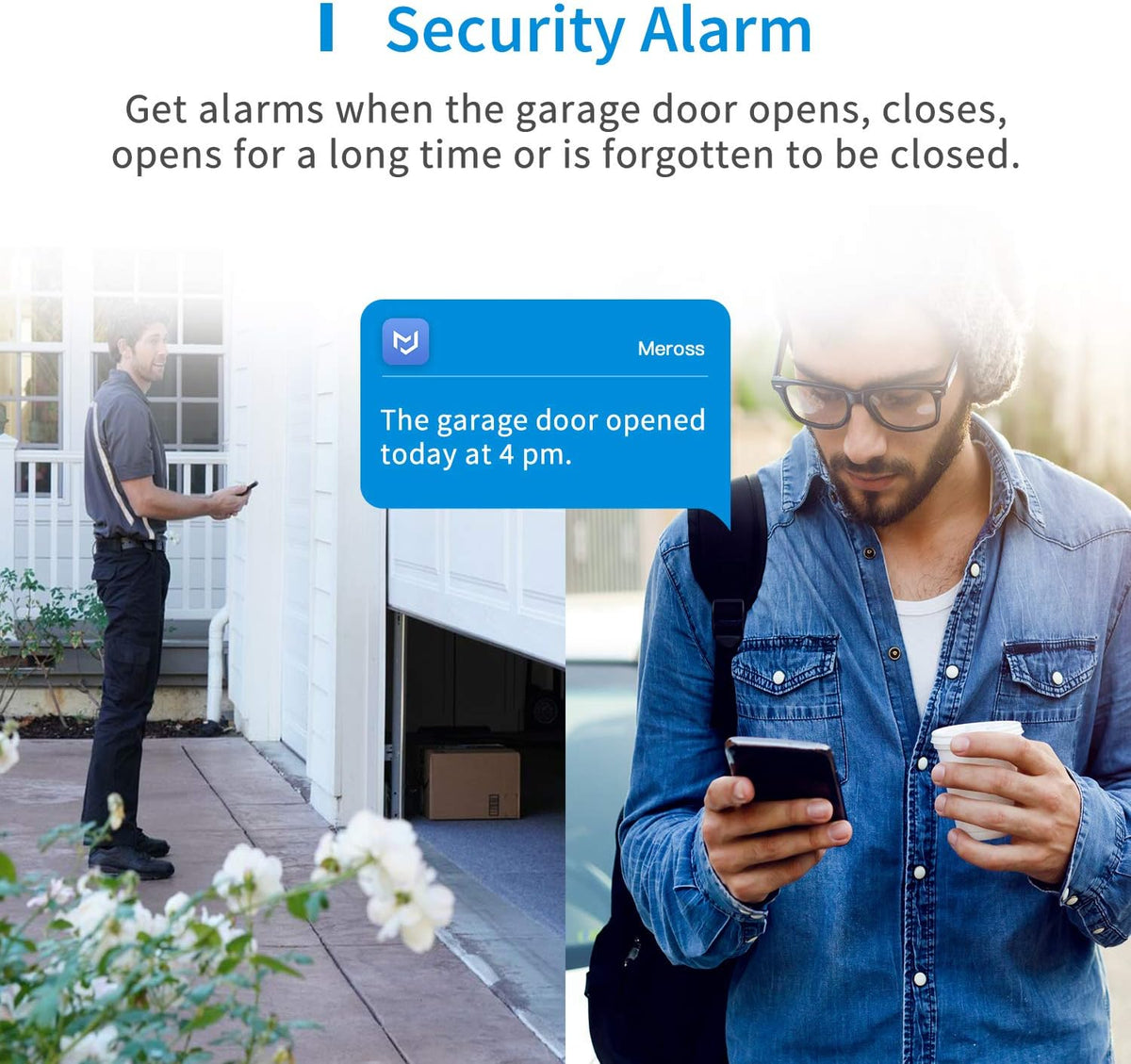 Smart Garage Door Opener Remote, Compatible with Apple HomeKit, Amazon Alexa, Google Assistant, SmartThings, Multiple Notification Modes, No Hub Needed