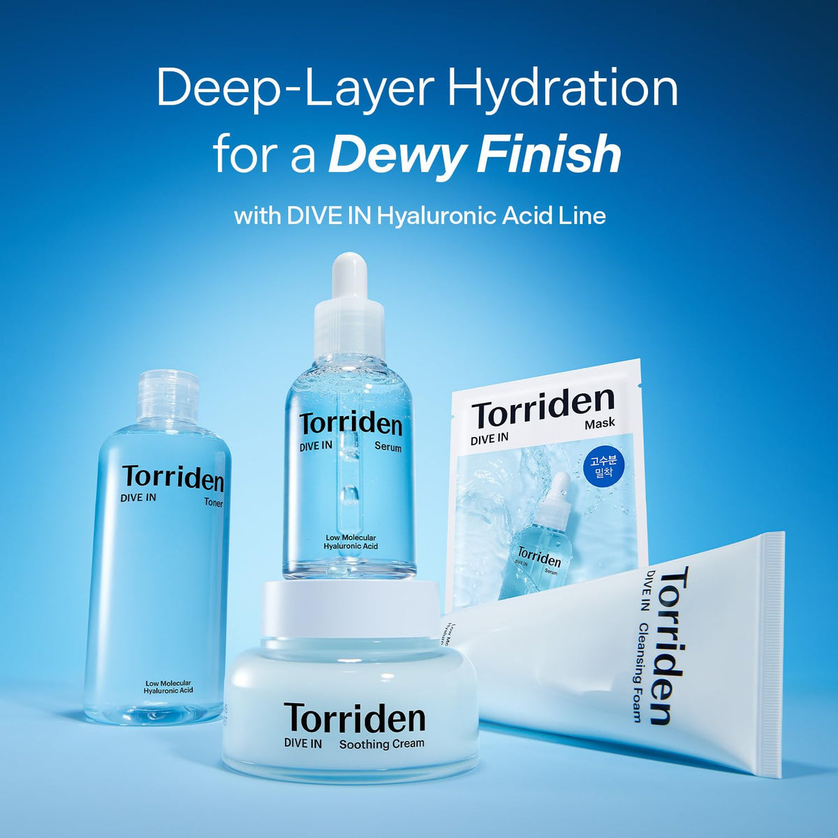 Torriden DIVE IN Hyaluronic Acid Serum for Deep Hydration | Korean K-Beauty Glass Skin Plump Glow | Lightweight Fast-Absorbing Face Serum 50ml (1.69 fl.oz.)