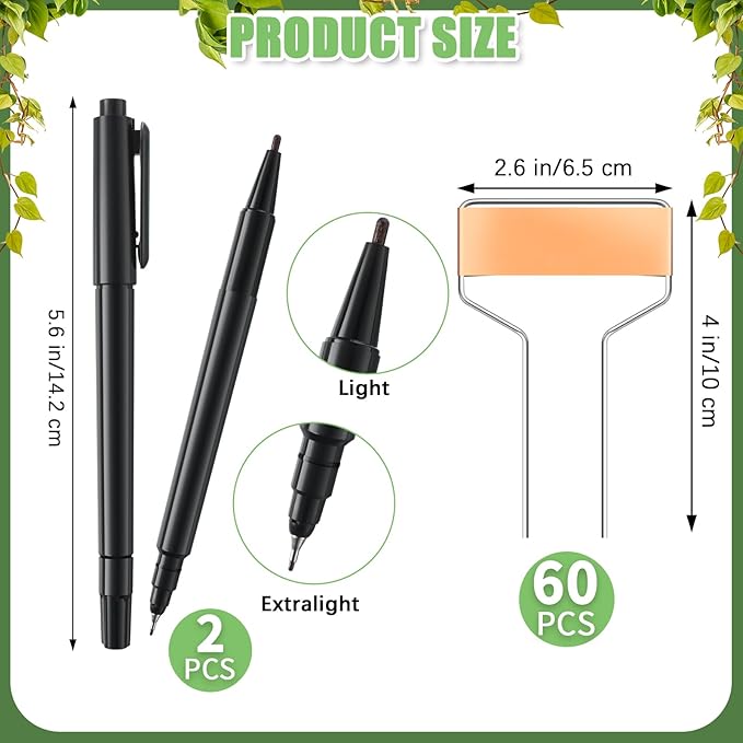 Moxweyeni 60 Pcs Metal Garden Tags Plant Labels for Garden Waterproof Plant Markers with 2 Permanent Pen Planting Nursery Garden Tags Reusable Garden Labels Stake for Plants (Copper Color,4 Inch)