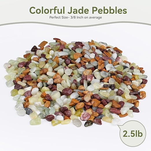 2.5 lbs Pebbles for Indoor Plants, Succulent Rocks, 3/8" Polished Pebbles for Bamboo, Vase, Terrarium, Natural Decorative Small River Rocks for Crafts, Cactus, Outdoor Garden Landscaping