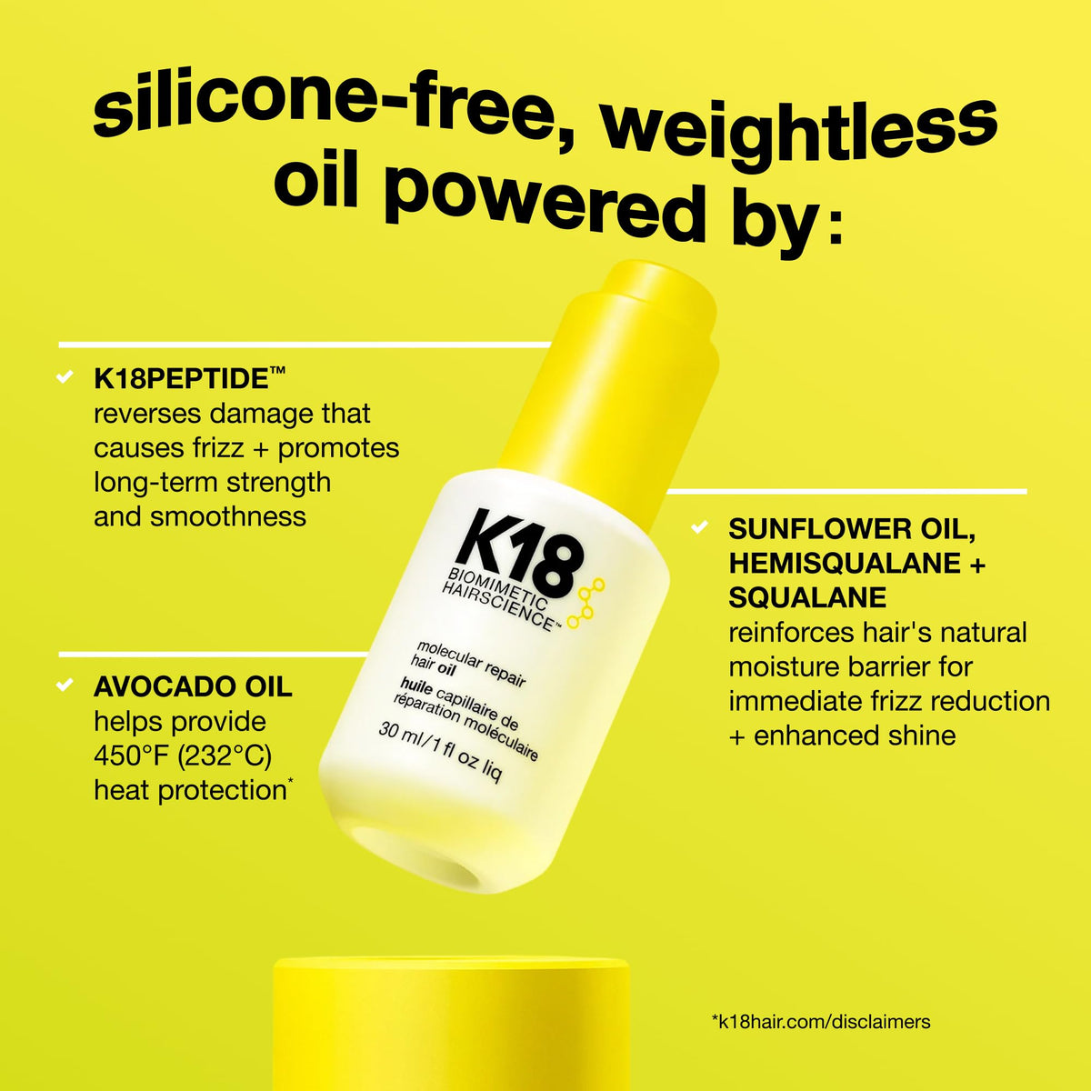 K18 Molecular Repair Hair Oil, 0.34 Fl Oz