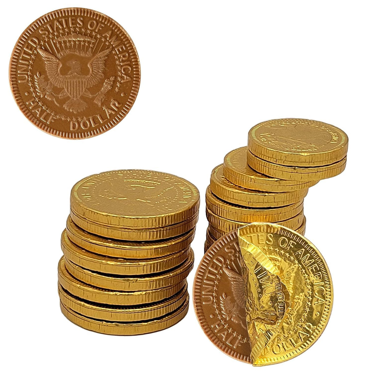 The Dreidel Company Seasons Greetings Milk Chocolate Gold Coins, Stocking Stuffers, Nut-Free, Belgian Milk Chocolate Coins, Kosher Certified Gelt (5