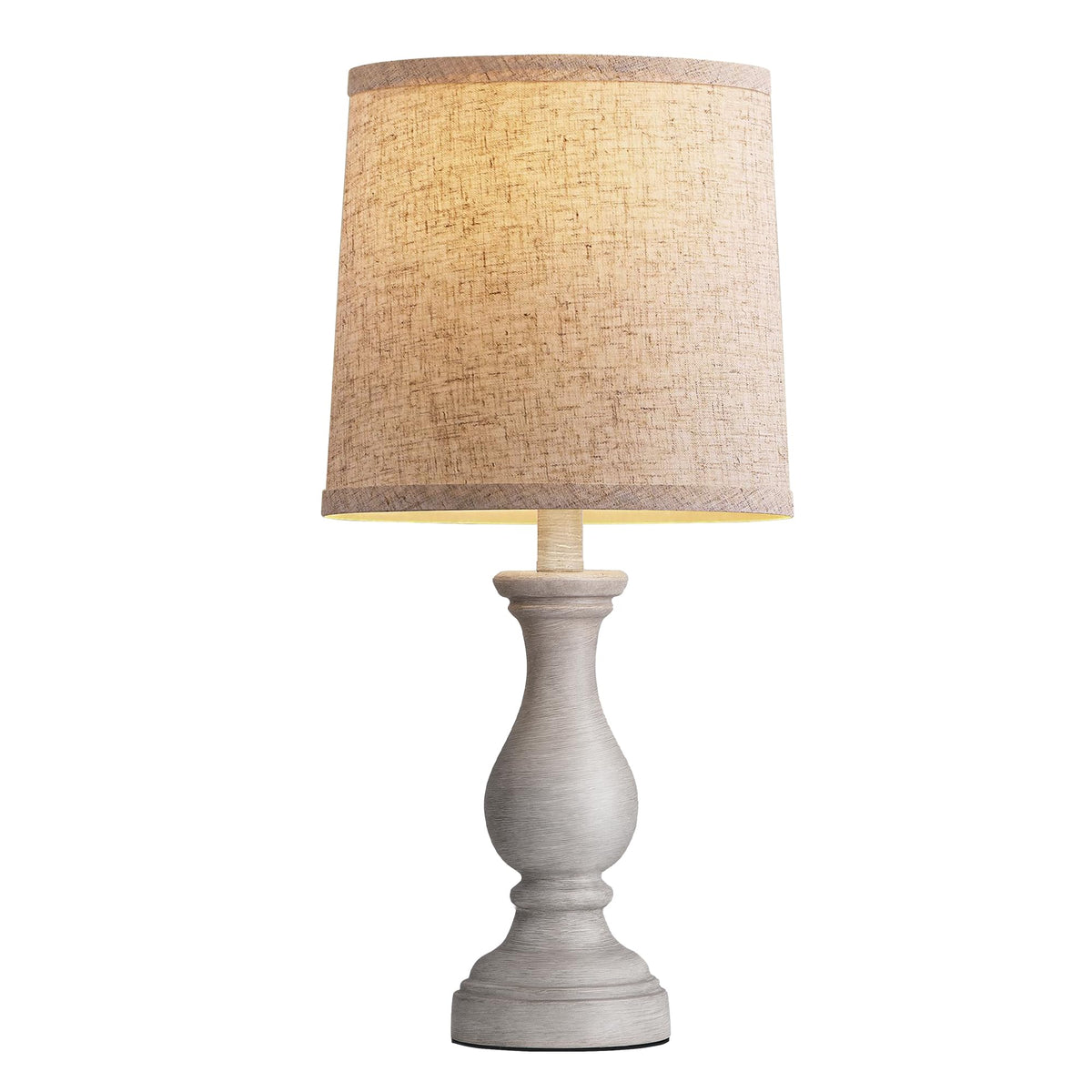 Seealle 22" Farmhouse Table Lamp, Rustic Bedside Lamp for Bedroom