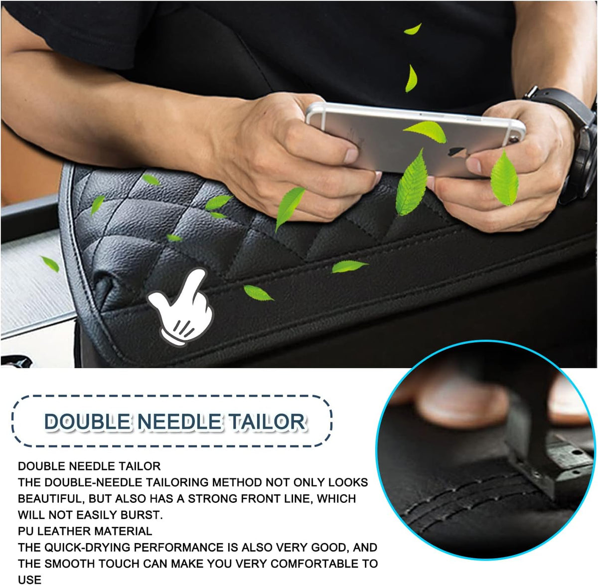 Ruiya XC90 Center Console Cover for 2018-2024 Volvo XC90 Accessories, Volvo XC90 Thicken Soft Comfy Armrest Cover Lid Protector Compatible with 2018 2019 2020 2021 2022 2023 2024 Volvo XC90