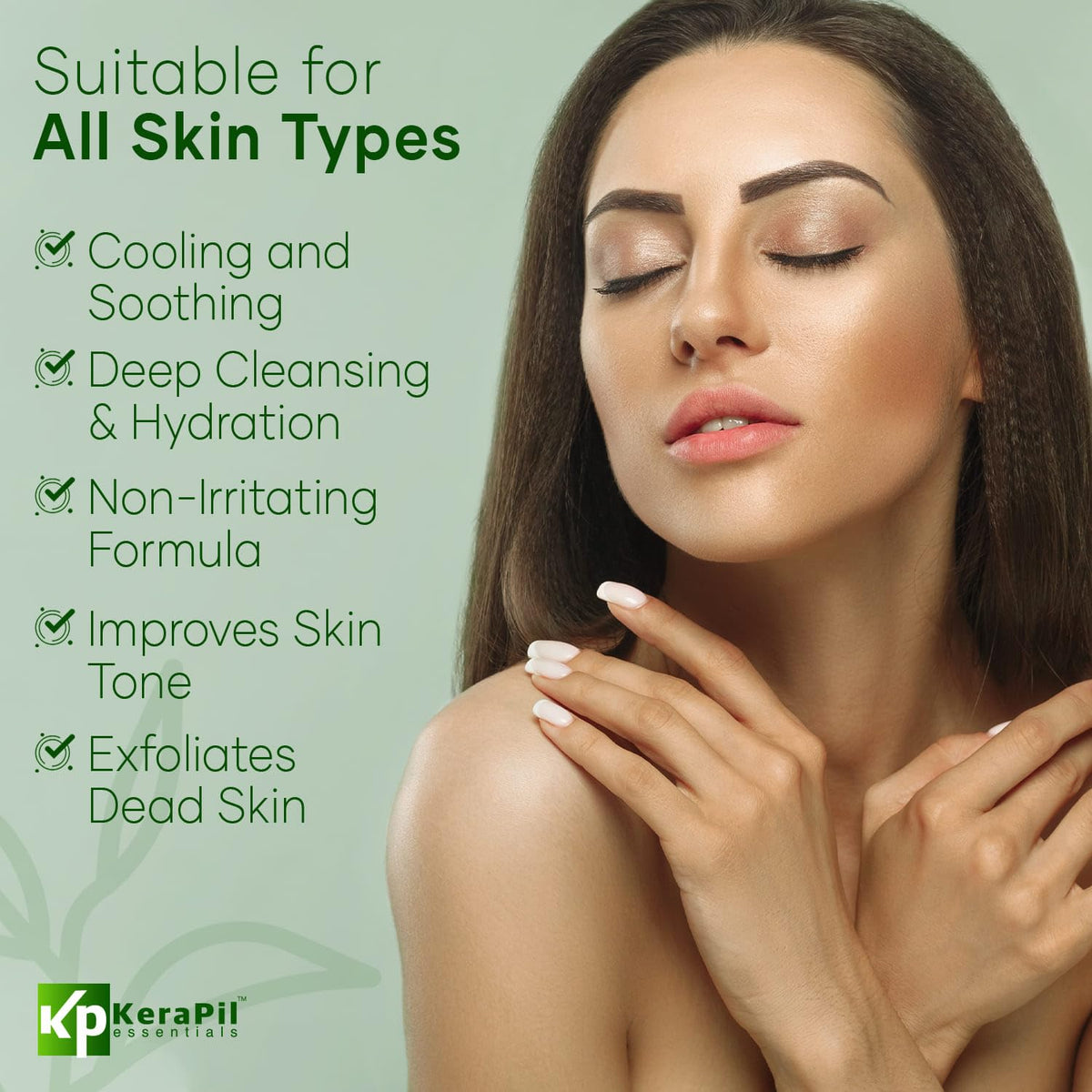 KERAPIL Exfoliating Body Wash, Cucumber and Mint, 16 fl oz x 2