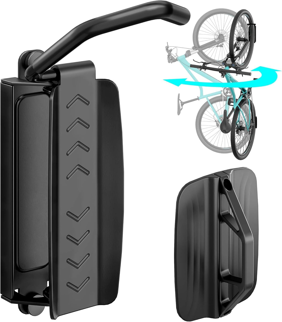 Bike Rack Garage, Bike Wall Mount Heavy Duty, Holds 77 Lbs, Swivel Bike Hangers for Garage, Adjustable Indoor Bike Storage for Bedroom Home Office, 1 Pack