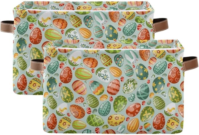 Easter Egg Rectangular Storage Basket Organizer Bin Shelf Baskets For Clothes Gifts For Home Office Dorm