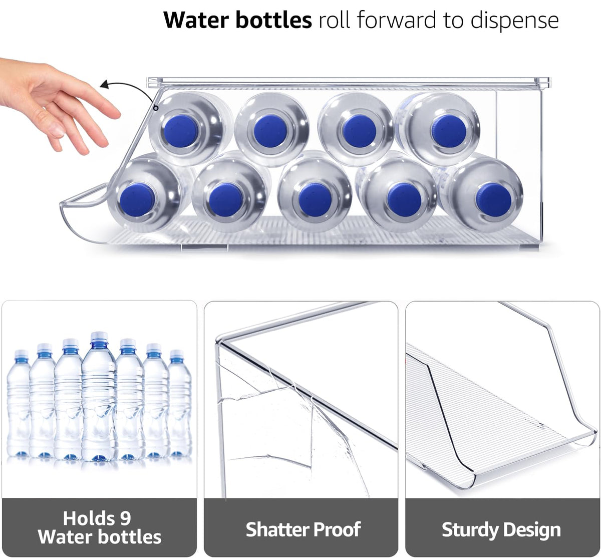 Sorbus Water Bottle Organizer for Refrigerator & Pantry, Stackable (2 Pack)