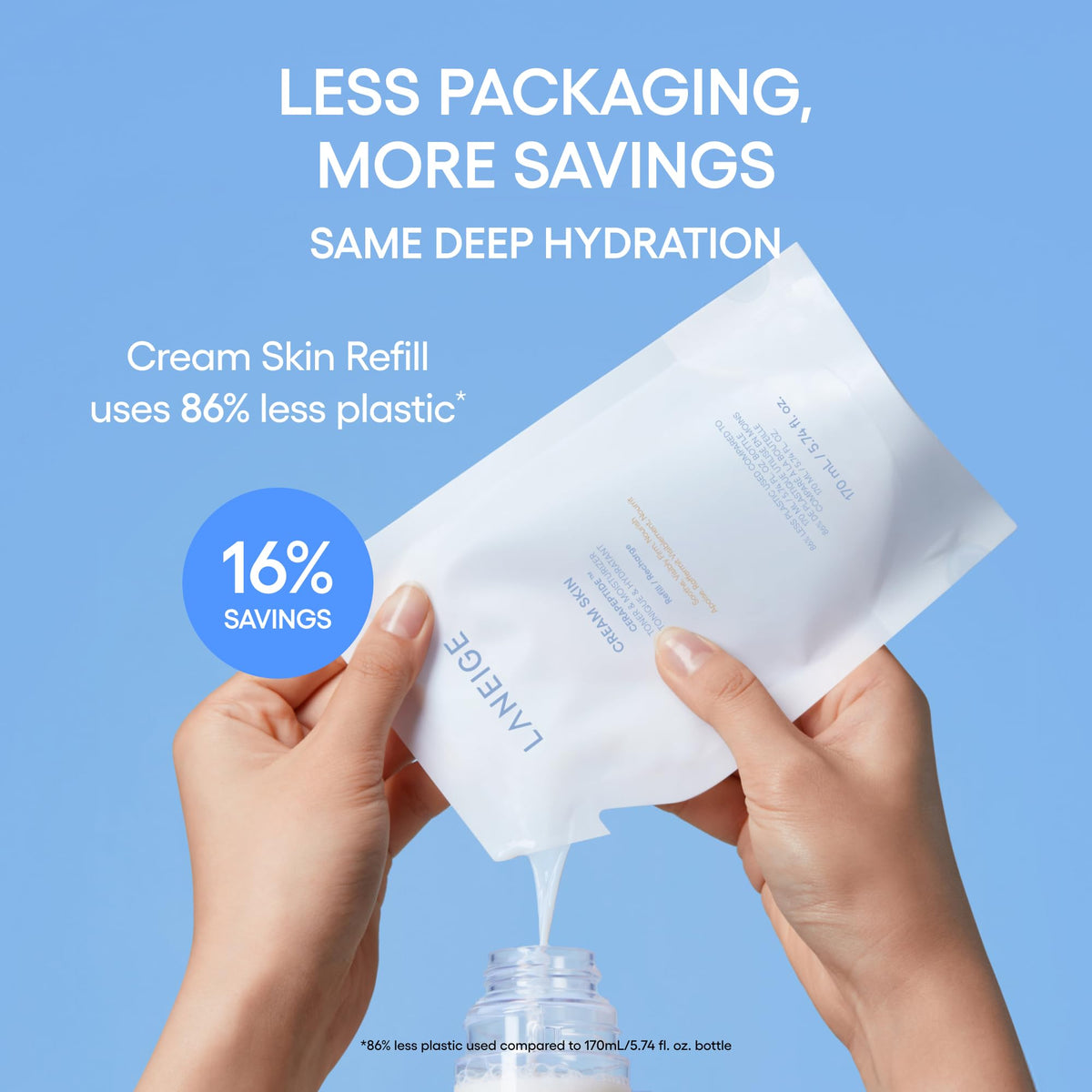 LANEIGE Cream Skin Face Hydrating Milky Toner: Lightweight Refillable Korean Toner & Moisturizer with Ceramides & Peptides for Soothing Hydration & Barrier Support | Korean Skin Care, 170 ml