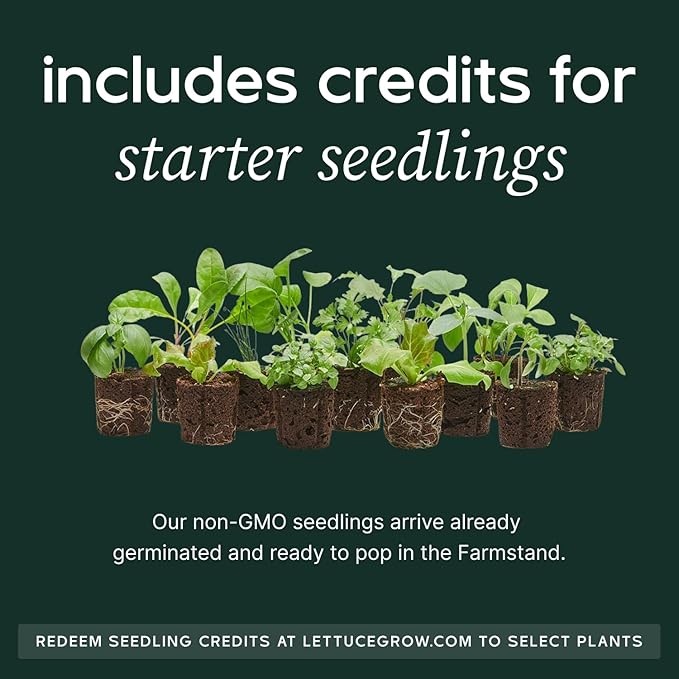 Farmstand Starter Kit with Glow Rings and 30 Seedling Credits | Family Hydroponic Growing System Kit | Vertical Garden Planter Tower | 5ft 5in Tall