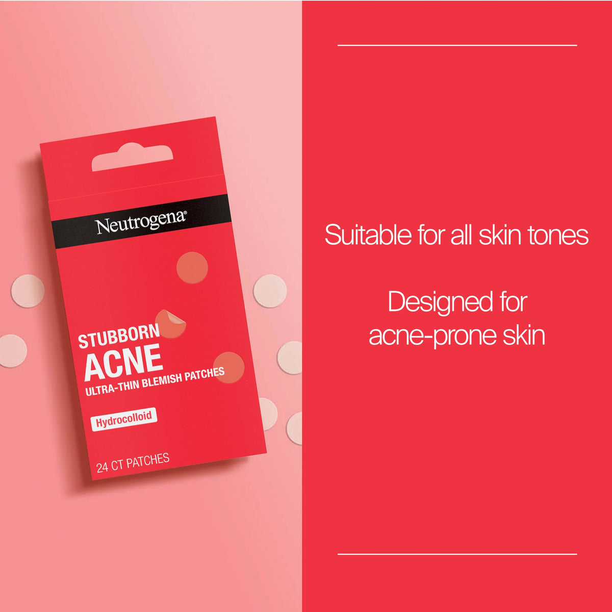 Neutrogena Stubborn Acne Patches, Ultra-Thin Pimple Patches, 24 Ct