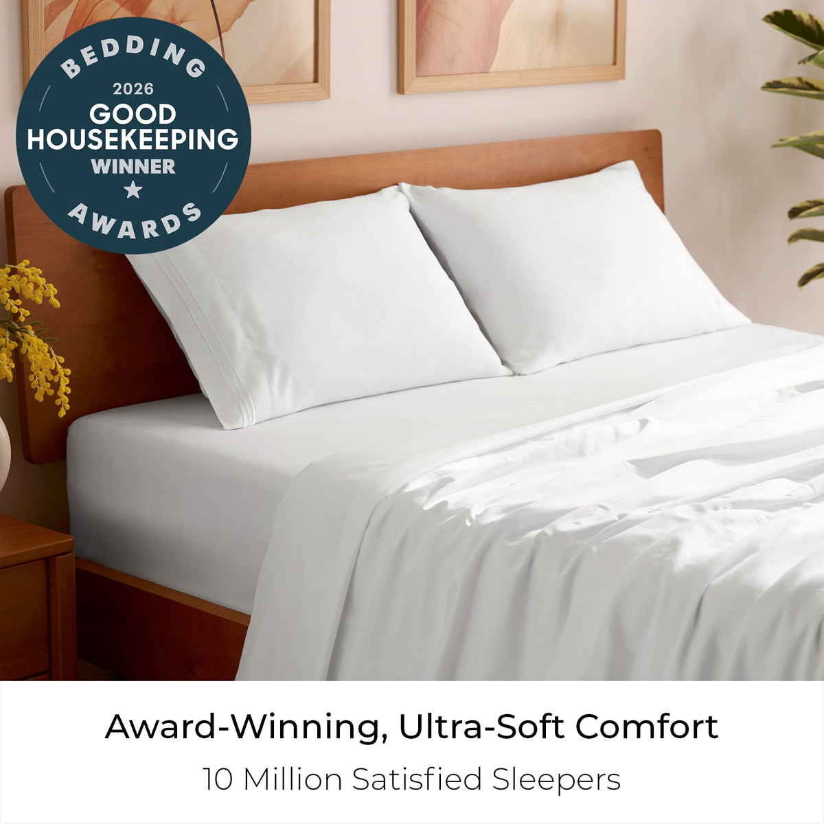 Mellanni Iconic 4-Piece, Ultra Soft Sheet Set (Queen, White)