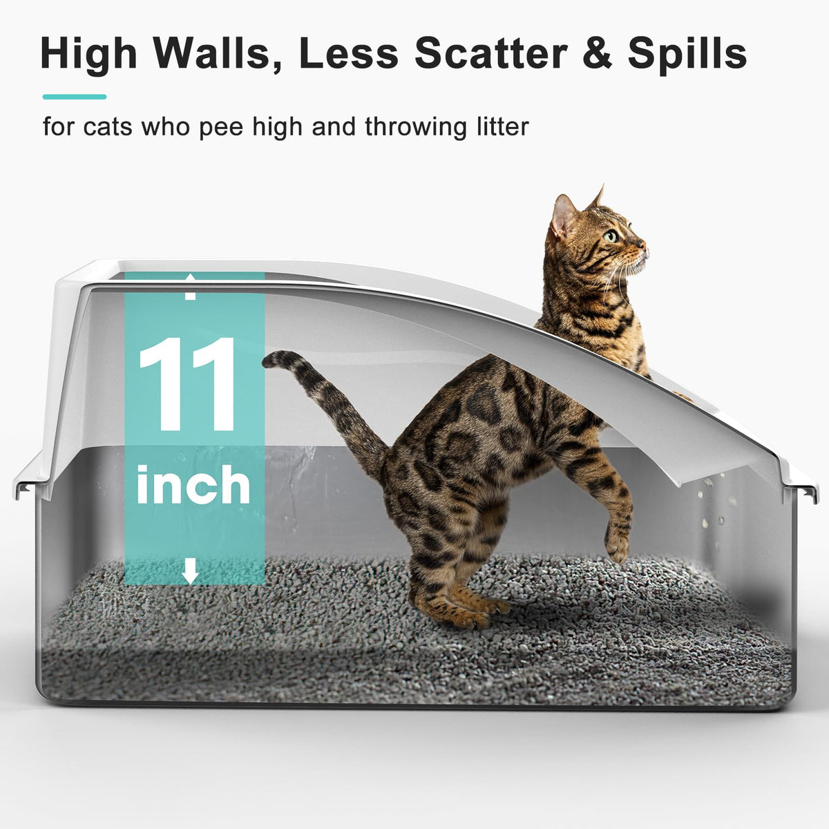 AIPERRO Stainless Steel Litter Box | XL Enclosed Cat Litter Boxes with Lid