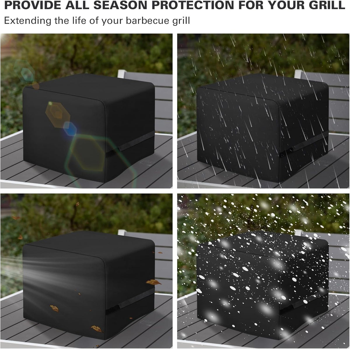 Side Fire Box Grill Cover Fits for Char-Griller 22424 72424 E82424 Portable Tabletop Grill, 600D Heavy Duty BBQ Cover Waterproof Portable Grill Cover, 18 x 18 x 20 Inch, Model 2455