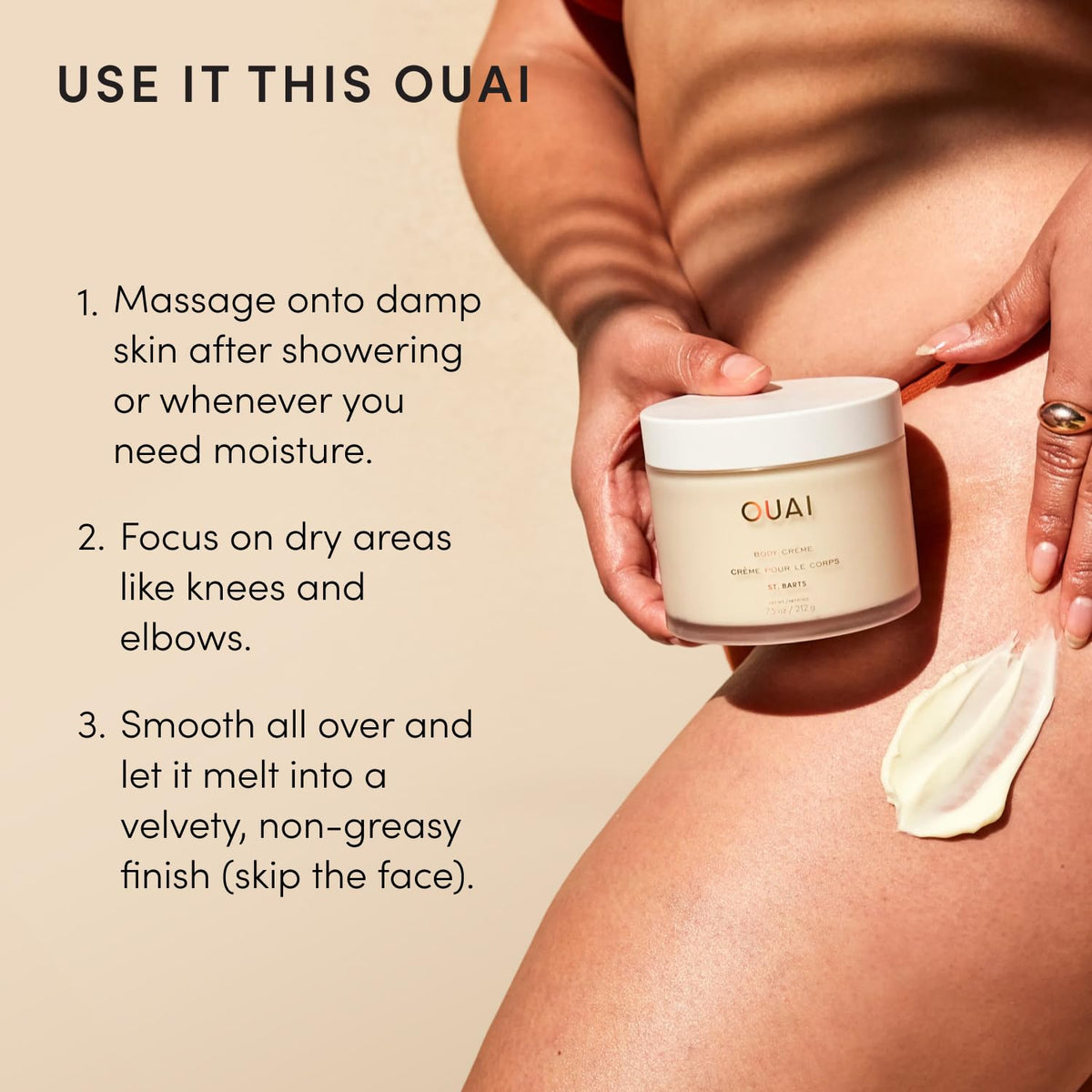 OUAI Body Cream - Hydrating Whipped Body Cream - St. Barts (7.5 oz)