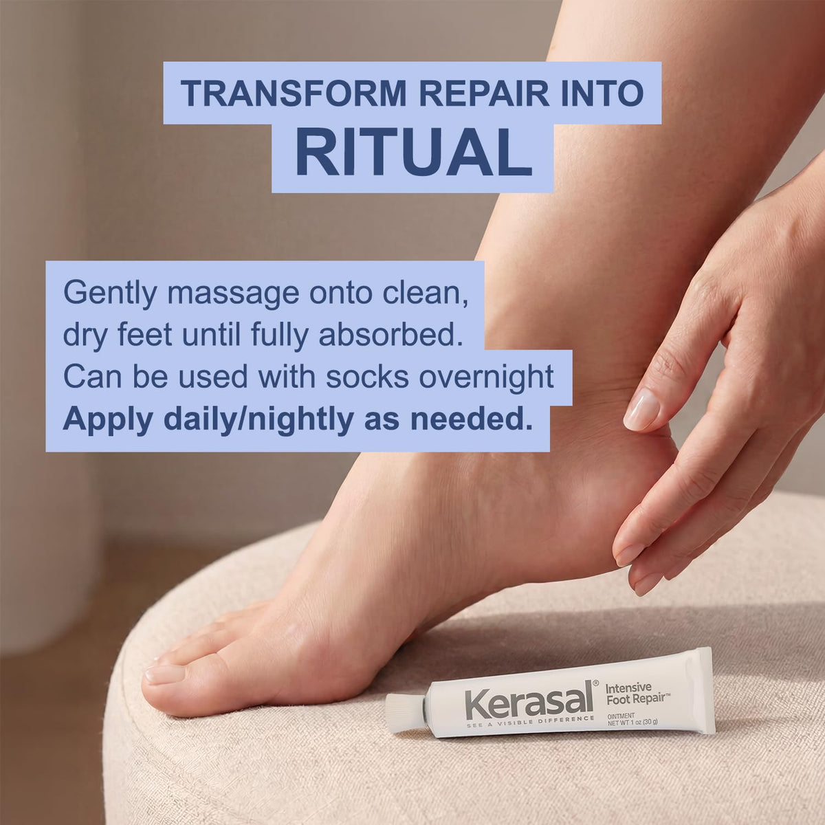 Kerasal Intensive Foot Repair Ointment, Smooth Rough Feet, 1 oz