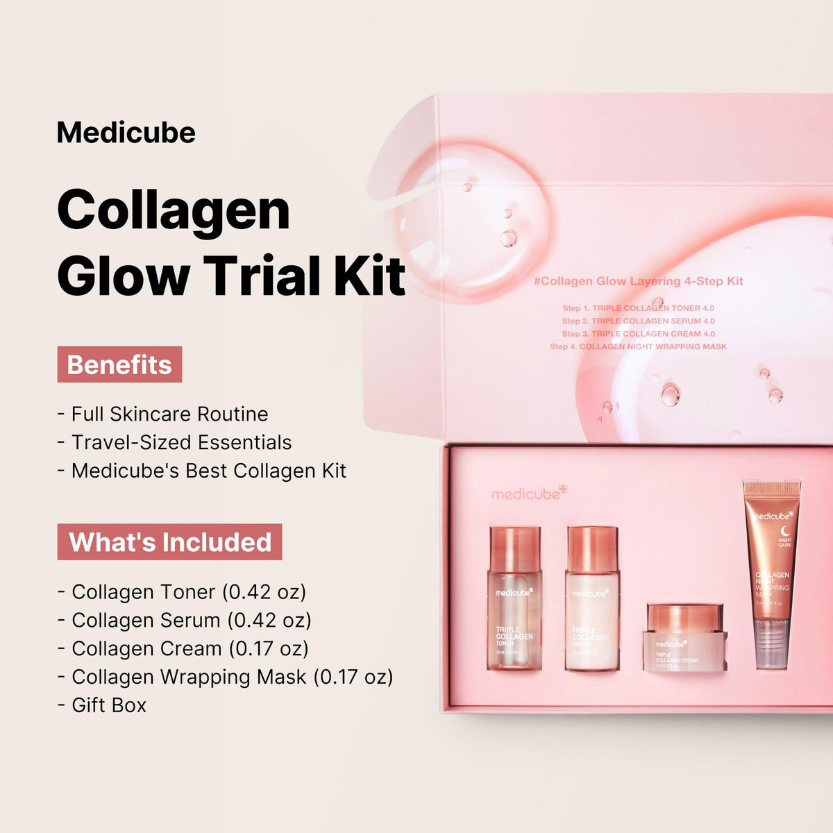 medicube Glass Skin Collagen Trial Kit - Mini Skincare Set