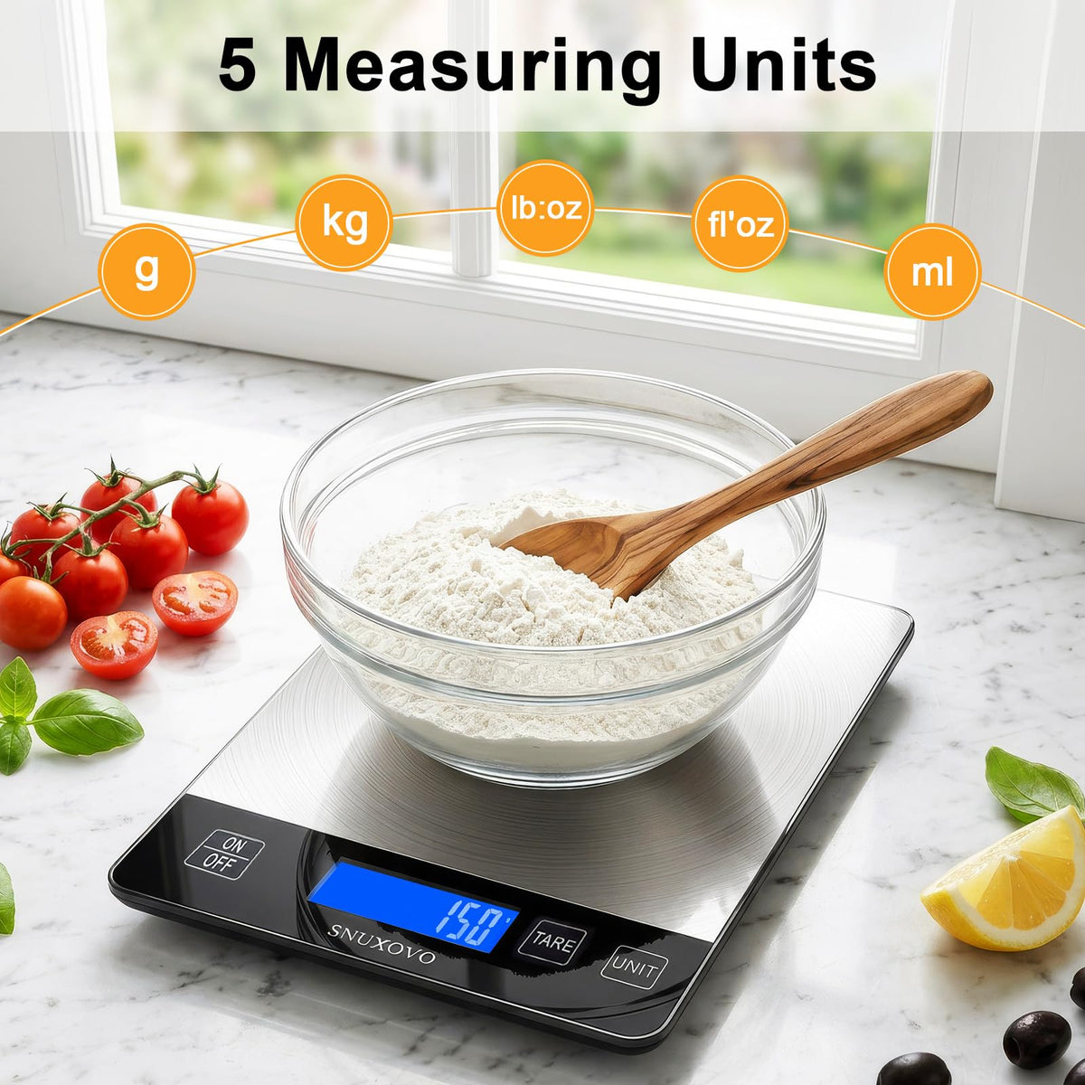 Food Scale, 33lb Digital Kitchen Scale for Cooking Baking