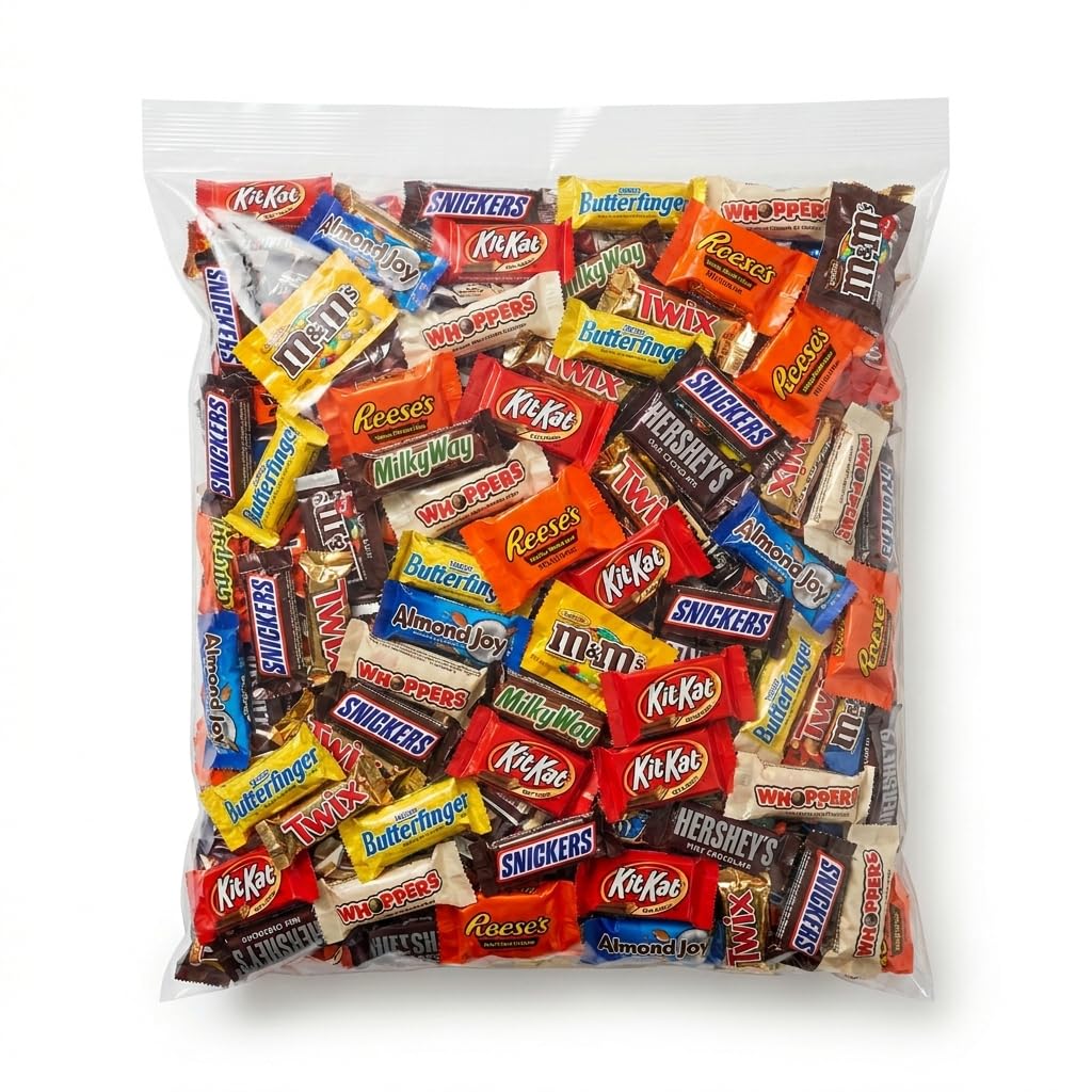 Variety Chocolate Pack - Bulk Assortment of Individually Wrapped Fun Size Chocolate Bars & Treats - Milk Chocolate, Caramel, Peanut Butter & More