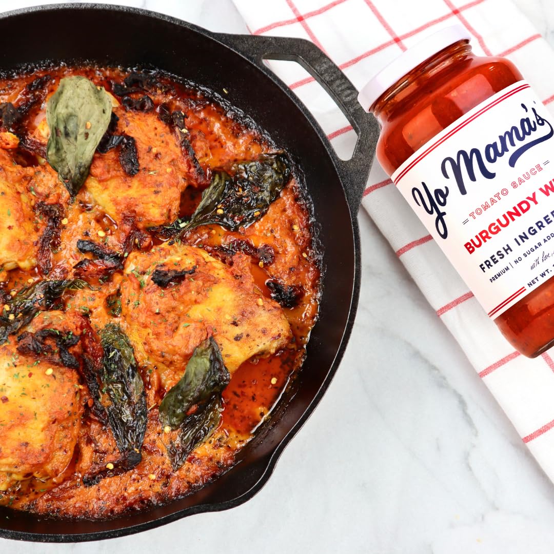Yo Mama's Foods Keto Burgundy Wine Pasta Sauce - Pack of (2) - No Sugar Added, Low Carb, Low Sodium, Gluten Free, Paleo Friendly, and Made with Whole