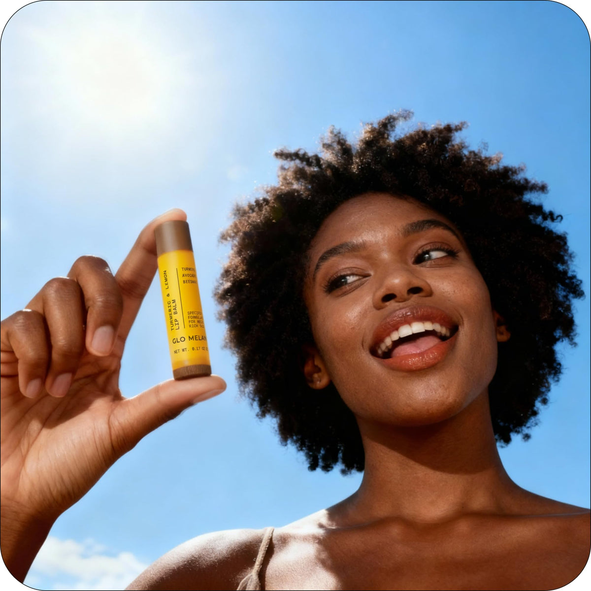 Glo Melanin Natural Lemon & Turmeric Lip Balm - Brighten, Nourish Dark Lips