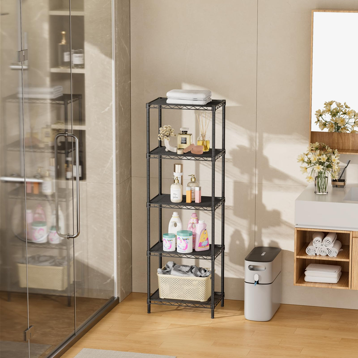 SINGAYE Metal Shelves Wire Shelving Storage Standing Adjustable Shelf Unit