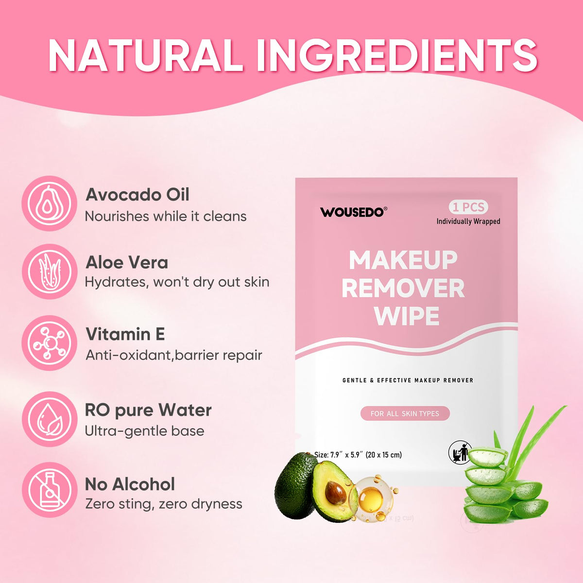 Makeup Remover Wipes 300 Count, Individually Wrapped & Hypoallergenic